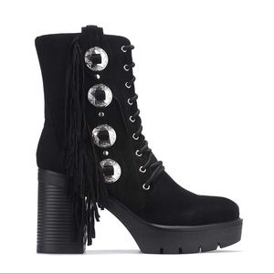 Cape Robbin Felicia Platform Concho Fringe Boots